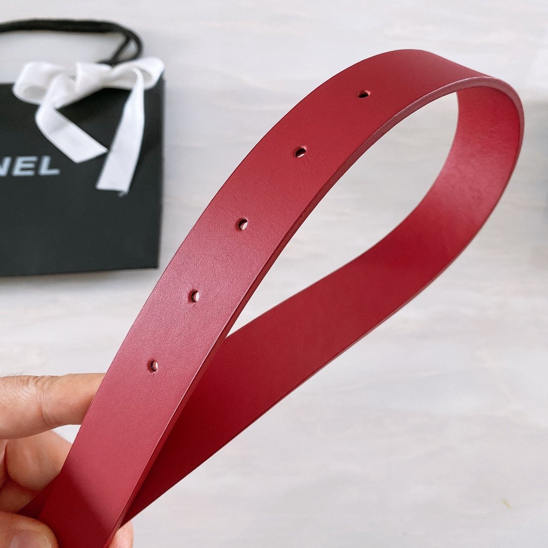 Chanel Belt With Ribbon Buckle Red Women Belt - Image 4