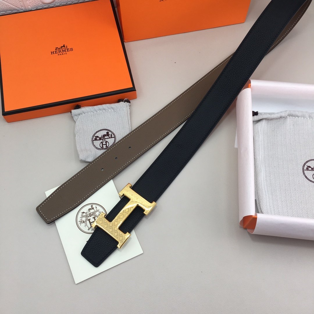 Hermes H Belt Buckle Reversible Black For Women, Women Belt #16 - Image 2