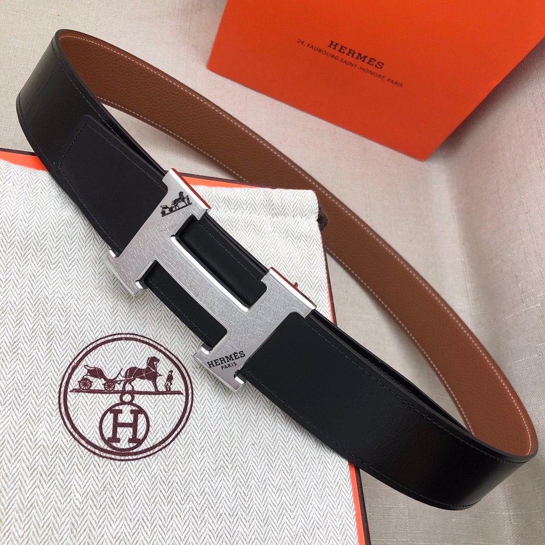 Hermes H Belt Buckle Reversible Black For Women, Women Belt #9
