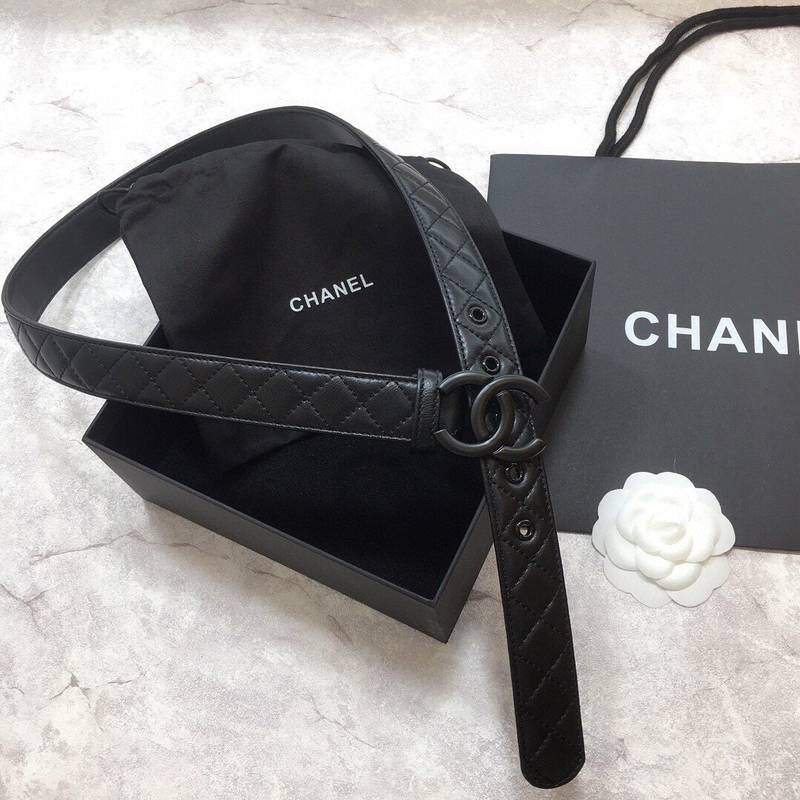 Chanel Belt Quilted With Double C Buckle Black With Black Hardware Women Belt - Image 5