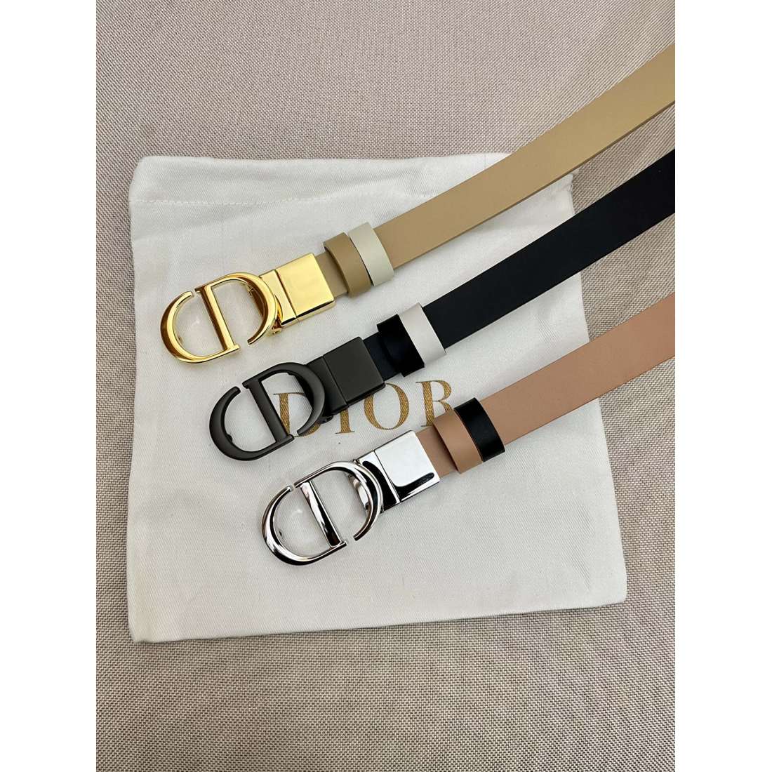 Dior flat wireless belt body/Sadle imported calf belt body metal 20MM - Ultra-Collection - Image 2