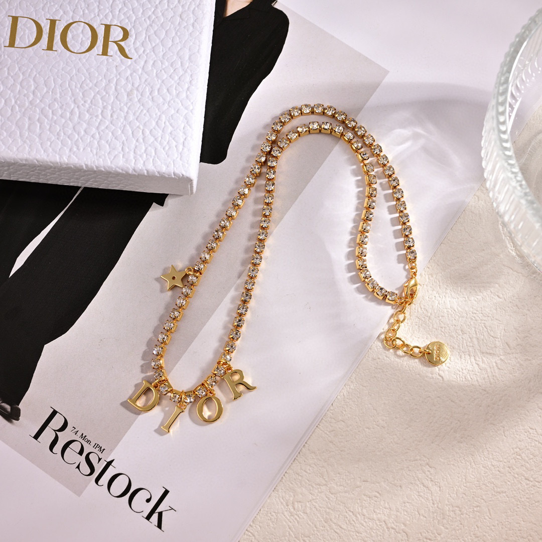 Dior Jewelry Necklace Metal texture counterattack version of the letter tide fan - PONI - Image 3