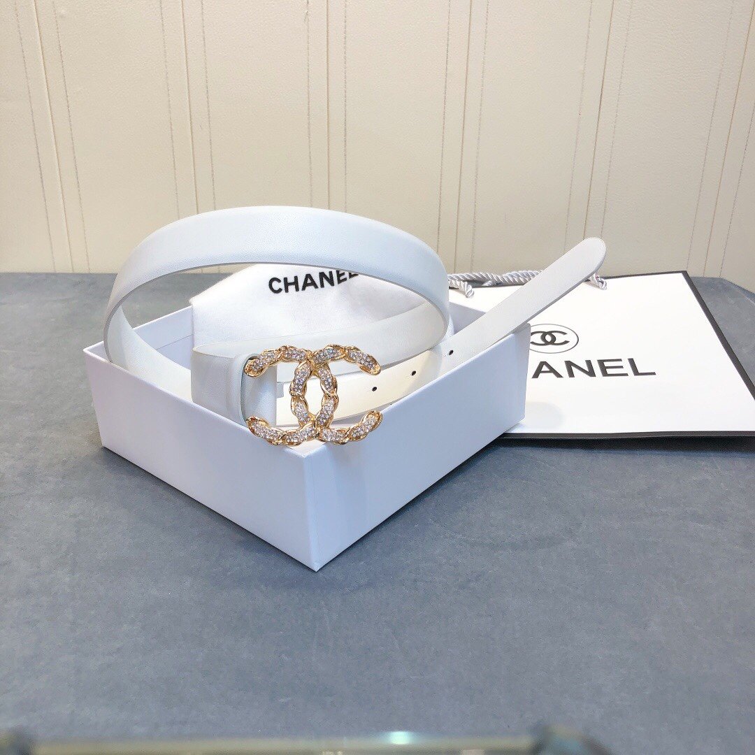 Chanel Belt With Double C Buckle White Women Belt #2 - Image 6