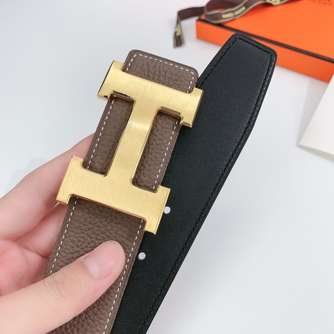 Hermes H Belt Buckle Reversible Brown For Women, Women Belt #7 - Image 2