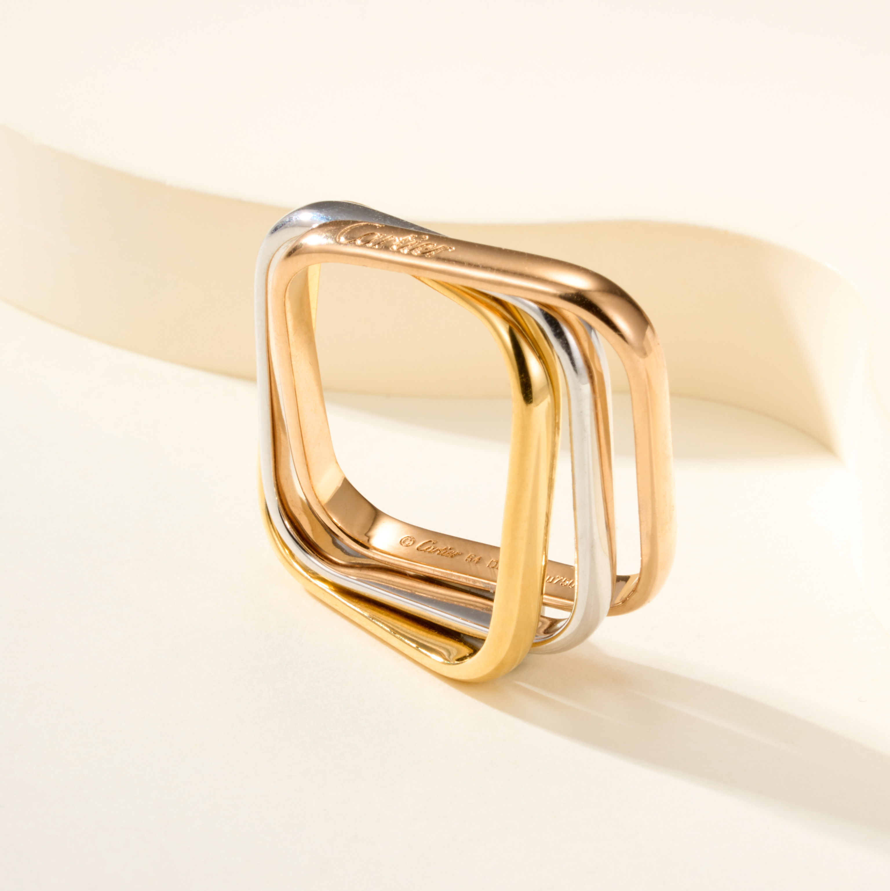 Cartier Trinity Cushion Tri-Color Rings - SUPER-MIRROR