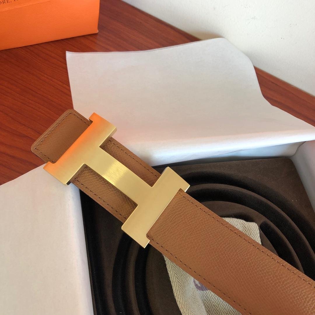 Hermes Mini Constance Guillochee Belt Buckle Reversible Brown For Women, Women Belt - Image 4
