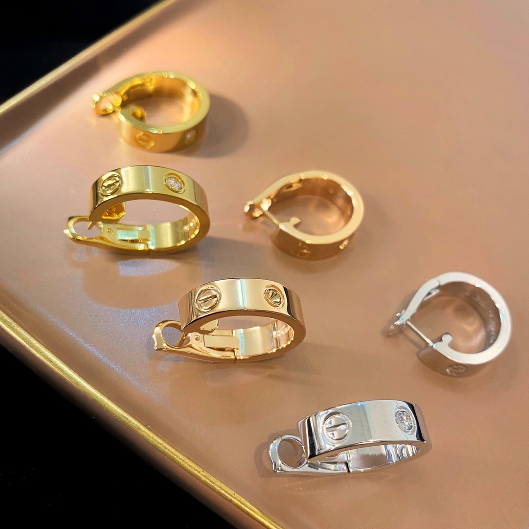 Cartier LOVE Collection Single Diamond Earrings. - SUPER-MIRROR