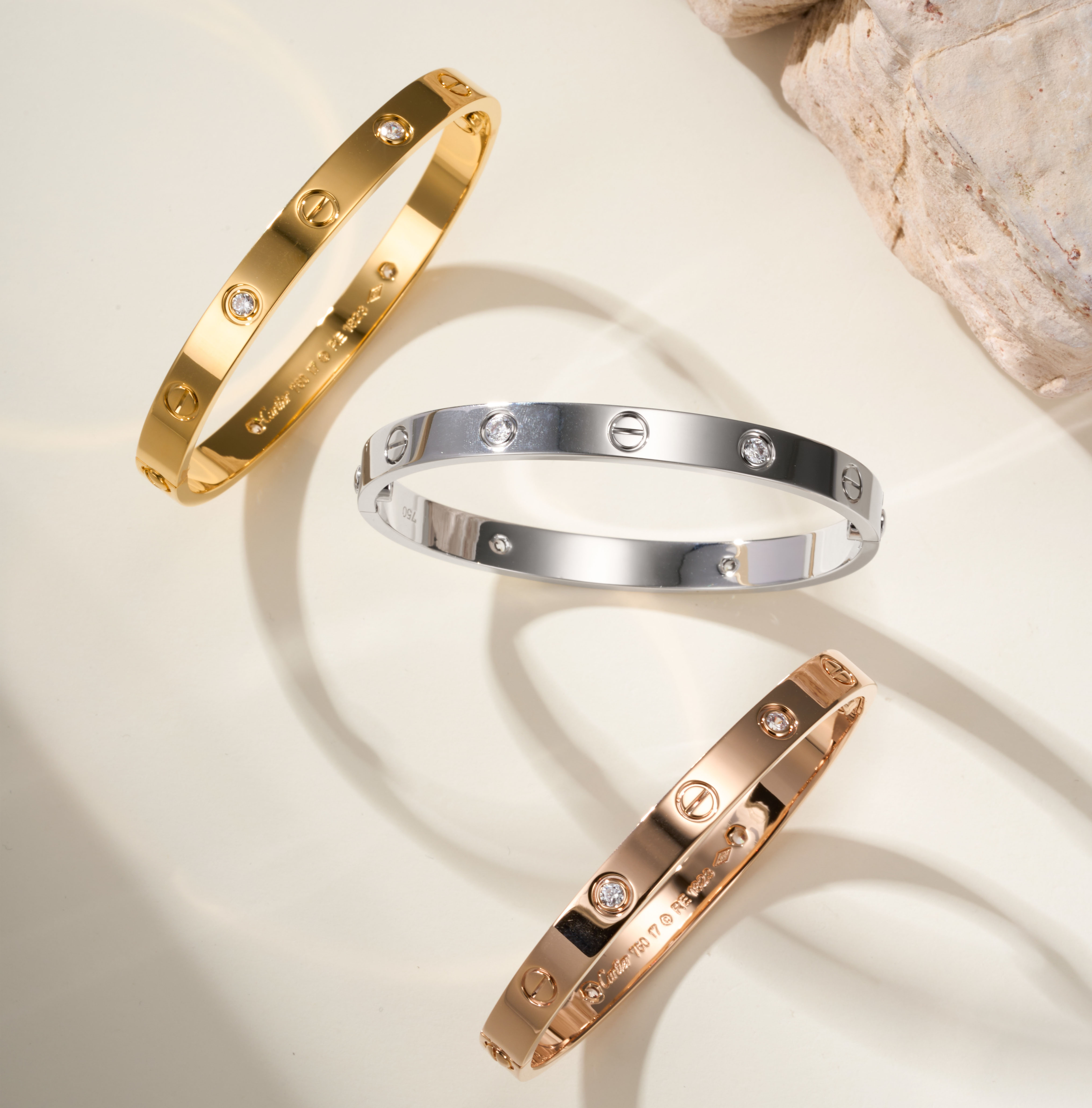 Cartier Love Classic Four-Diamond Bangle (Wide Version 6.1mm) - SUPER-MIRROR