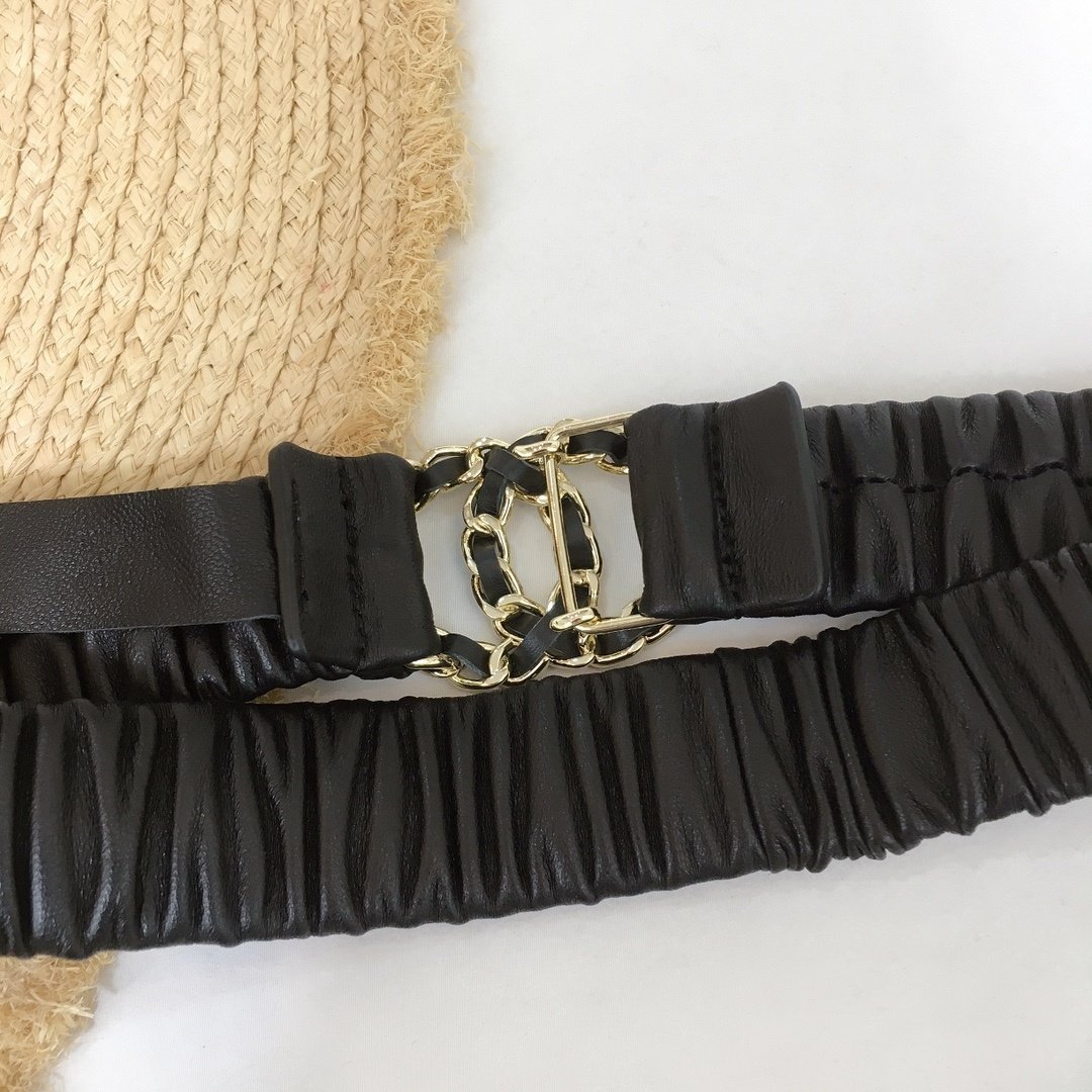 Chanel Belt With Double C Buckle Black Gold-Tone Metal and Strass Women Belt - Image 6
