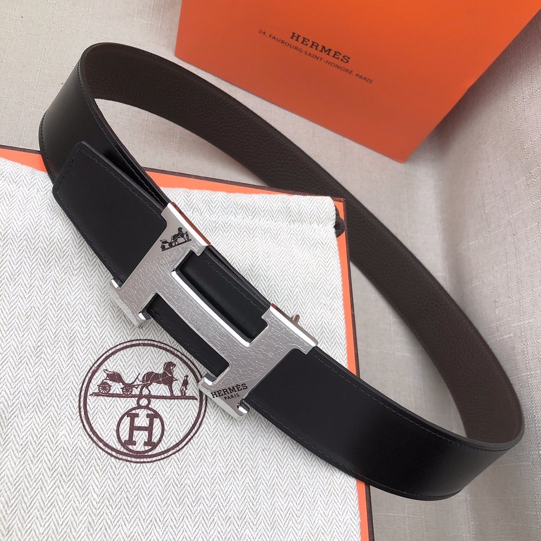 Hermes H Belt Buckle Reversible Brown For Women, Women Belt #6 - Image 3