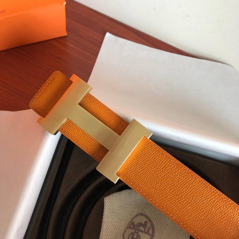 Hermes Mini Constance Guillochee Belt Buckle Reversible Orange For Women, Women Belt - Image 3