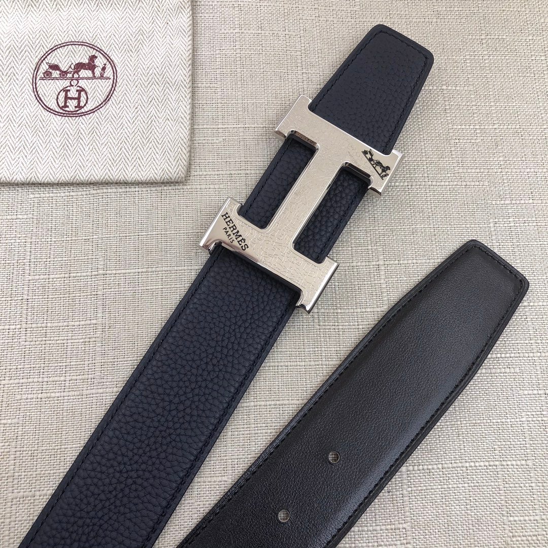 Hermes H Belt Buckle Reversible Blue For Women, Women Belt - Image 3