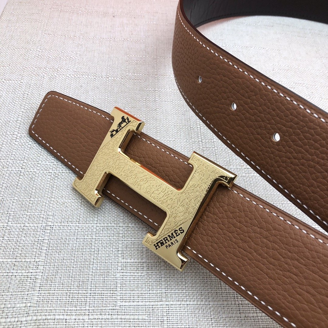Hermes H Belt Buckle Reversible Brown For Women, Women Belt #13 - Image 2