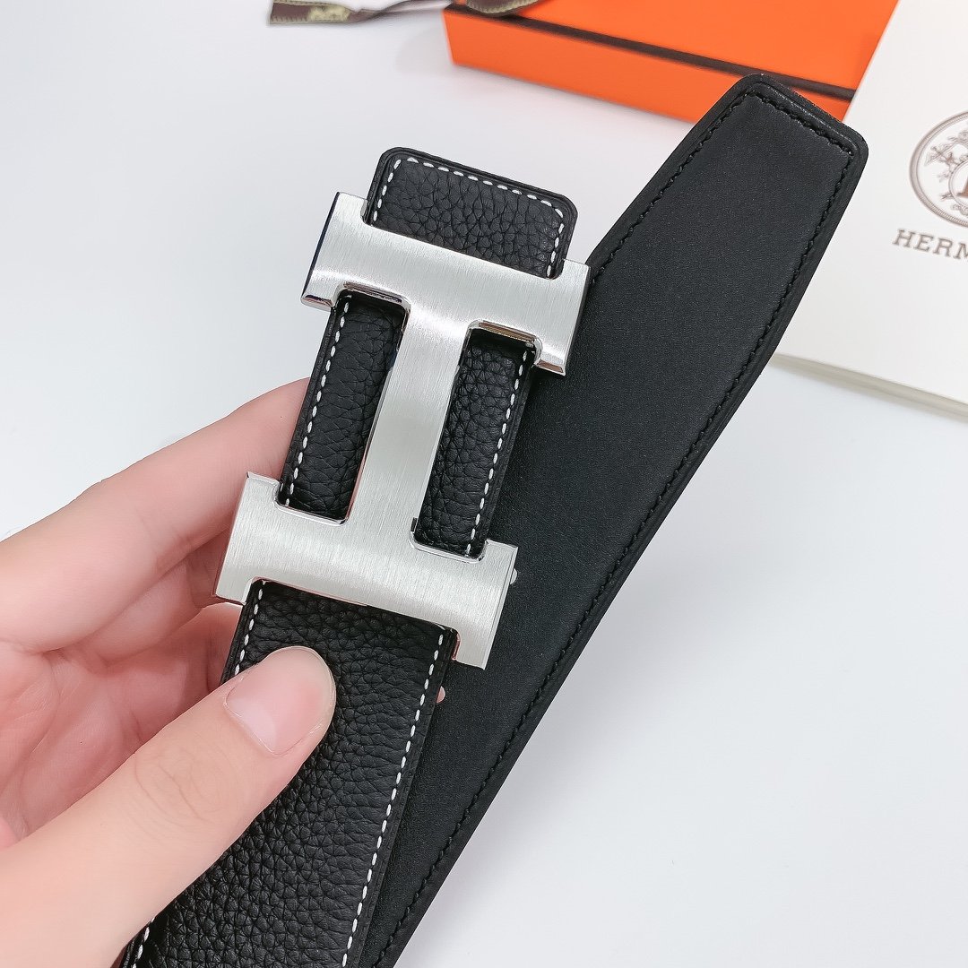 Hermes H Belt Buckle Reversible Black For Women, Women Belt #10 - Image 2