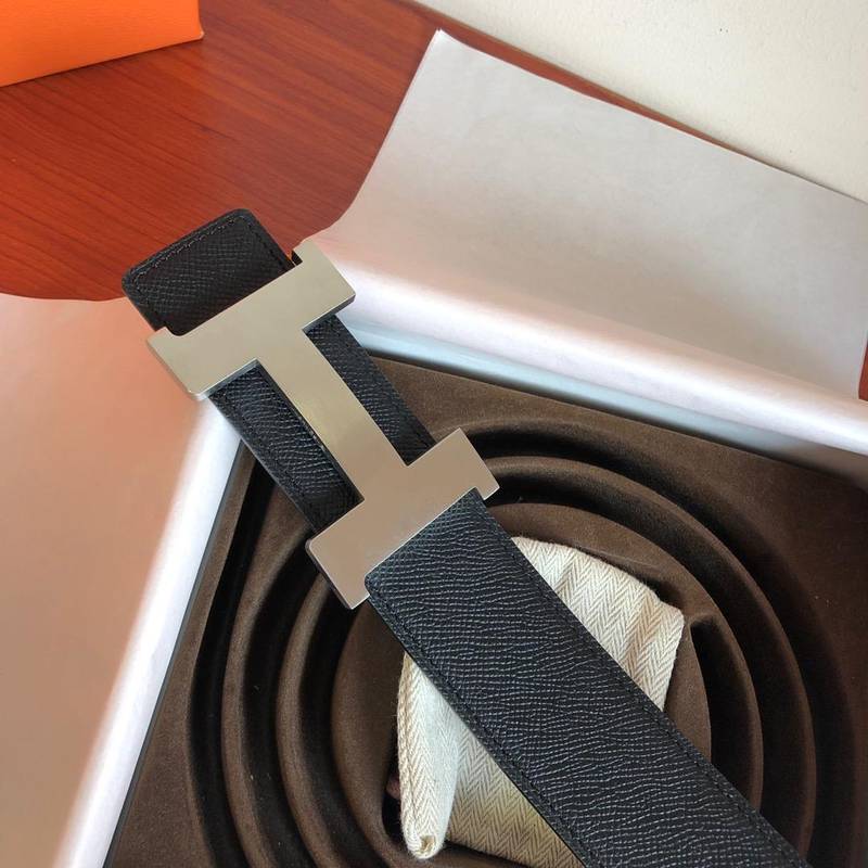 Hermes Mini Constance Guillochee Belt Buckle Reversible Black For Women, Women Belt