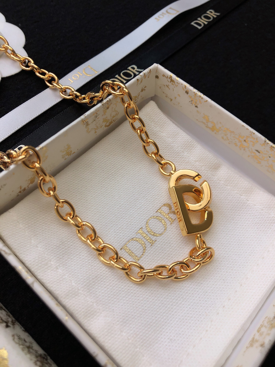 Dior Jewelry Necklace Gold Pendant - PONI - Image 3