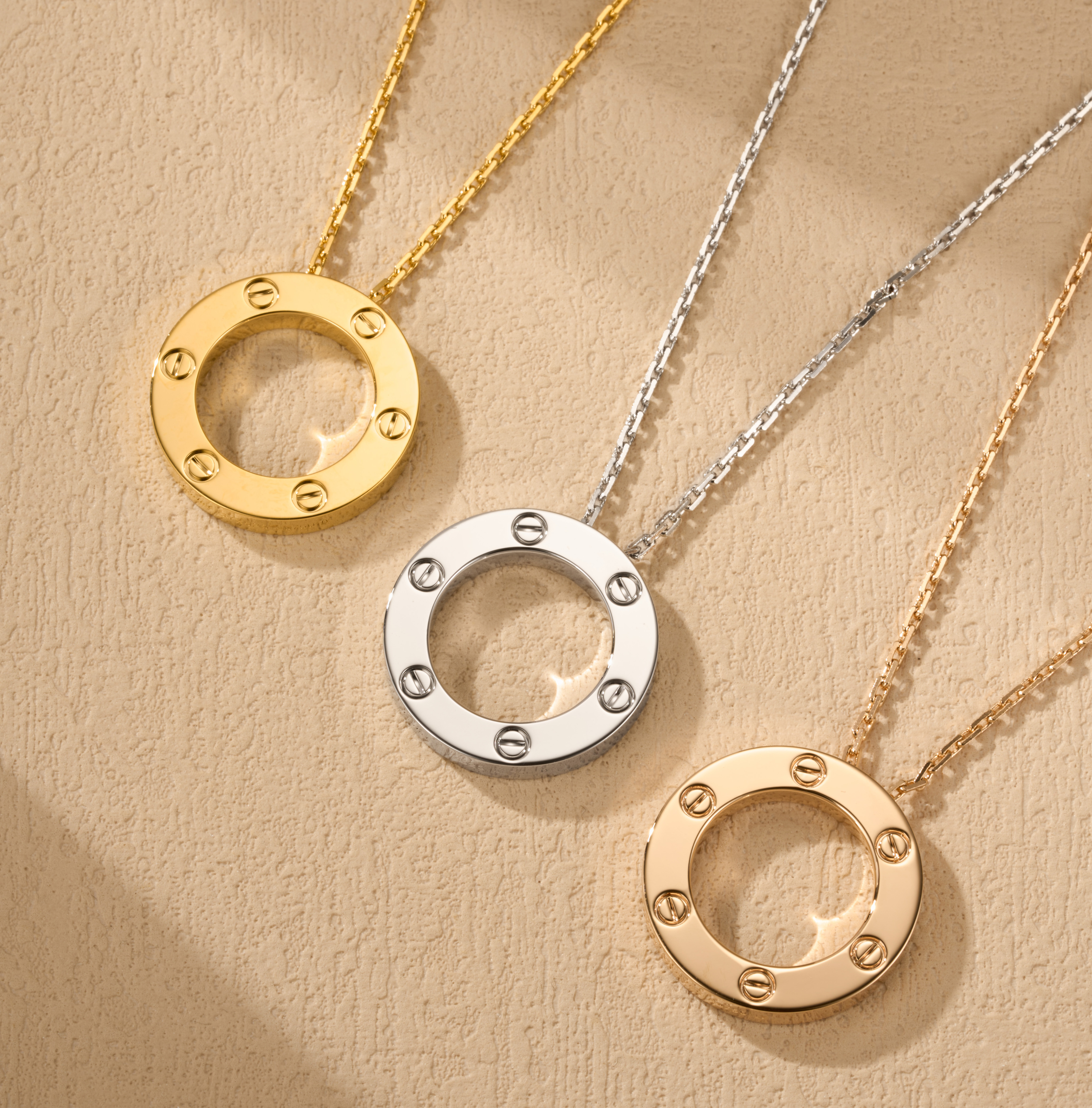 Cartier Love Plain Disc Pendant Necklace - SUPER-MIRROR