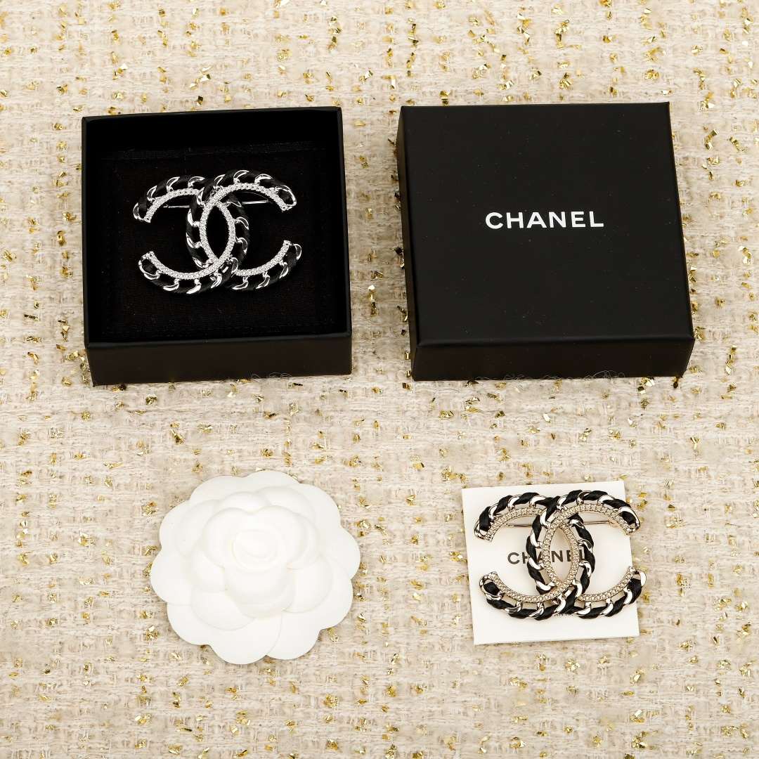 Chanel Interlocking CC Logo Brooches