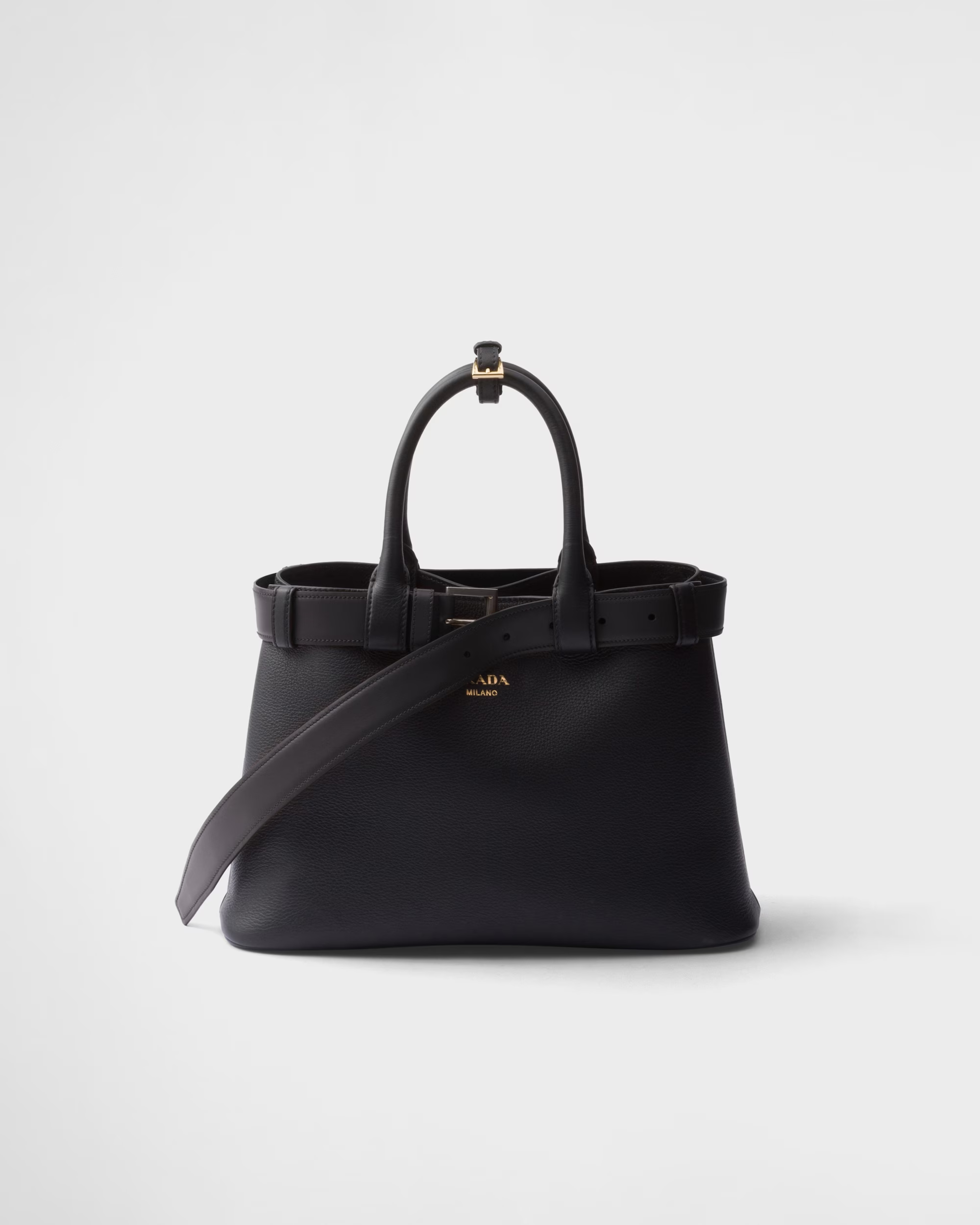 Prada Buckle 1BA434 Small Leather Drawstring Bag 1