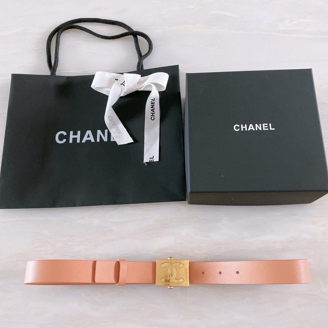 Chanel Belt With Ribbon Buckle Dust Pink Women Belt - Image 2