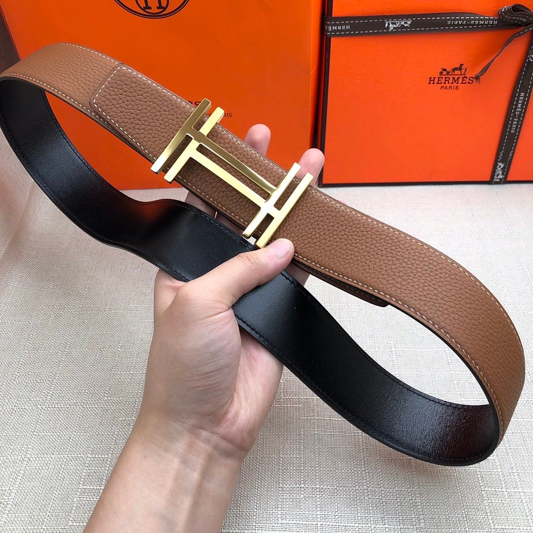 Hermes H Belt Buckle Reversible Brown For Women, Women Belt #15 - Image 3