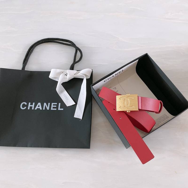 Chanel Belt With Ribbon Buckle Red Women Belt - Image 6