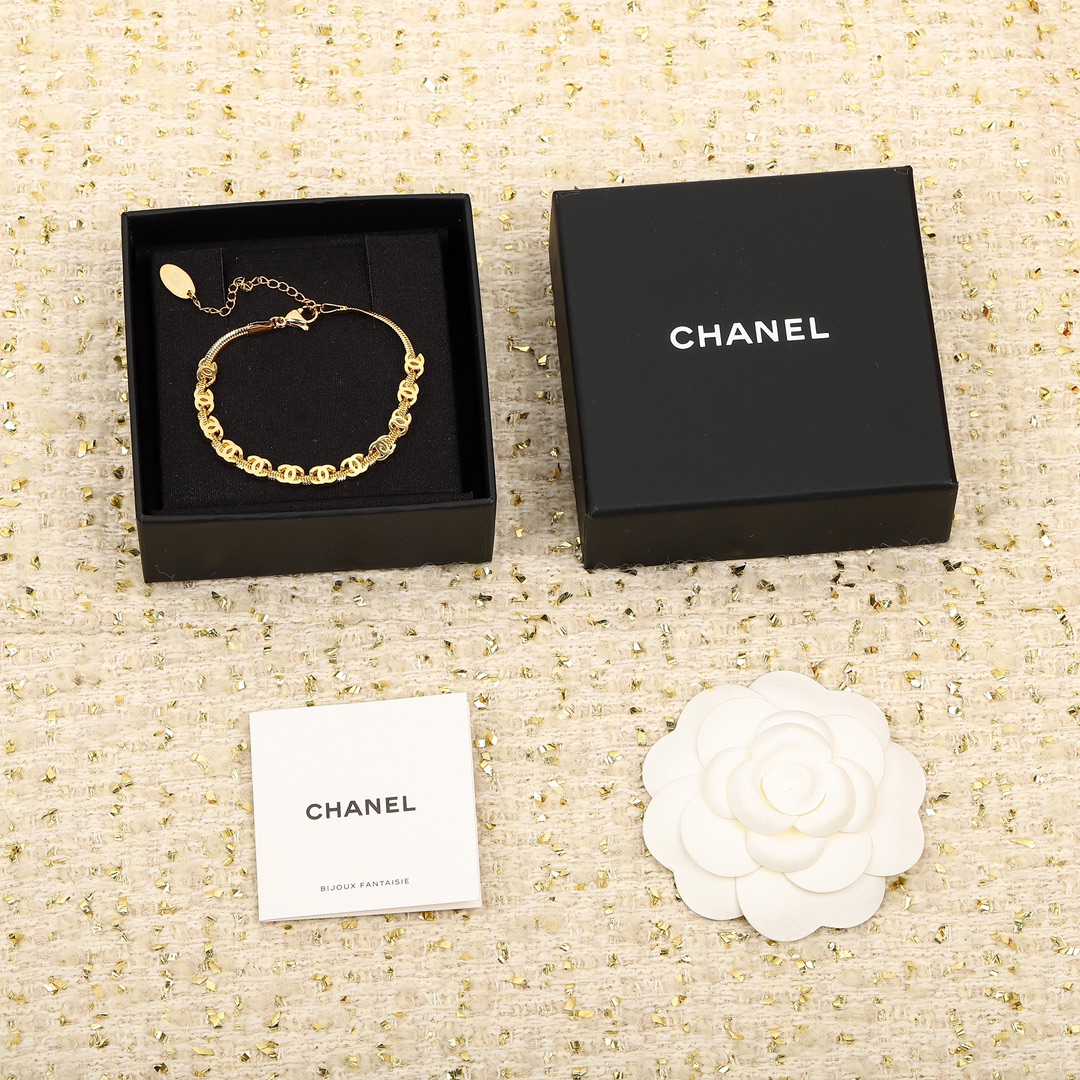 Chanel Vintage Collection Gold Snake Chain Bracelet