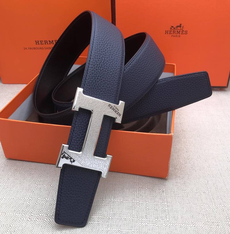 Hermes H Belt Buckle Reversible Blue For Women, Women Belt - Image 5