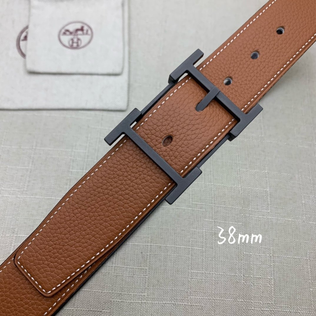 Hermes H Belt Buckle Reversible Brown For Women, Women Belt #5 - Image 3