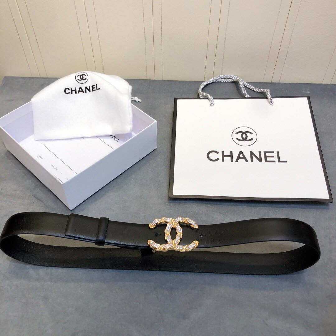 Chanel Belt With Double C Buckle Black Women Belt #1 - Image 6