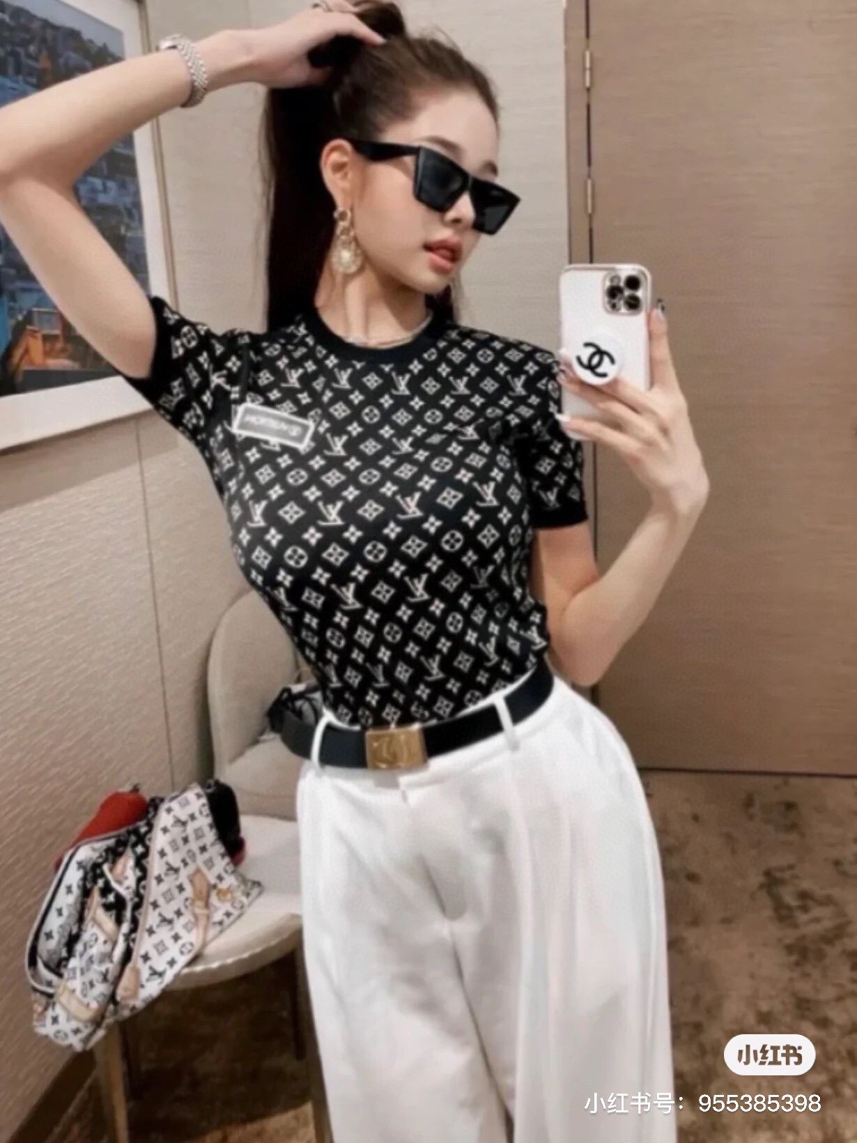 Chanel Belt With Ribbon Buckle Black Women Belt #1 - Image 9