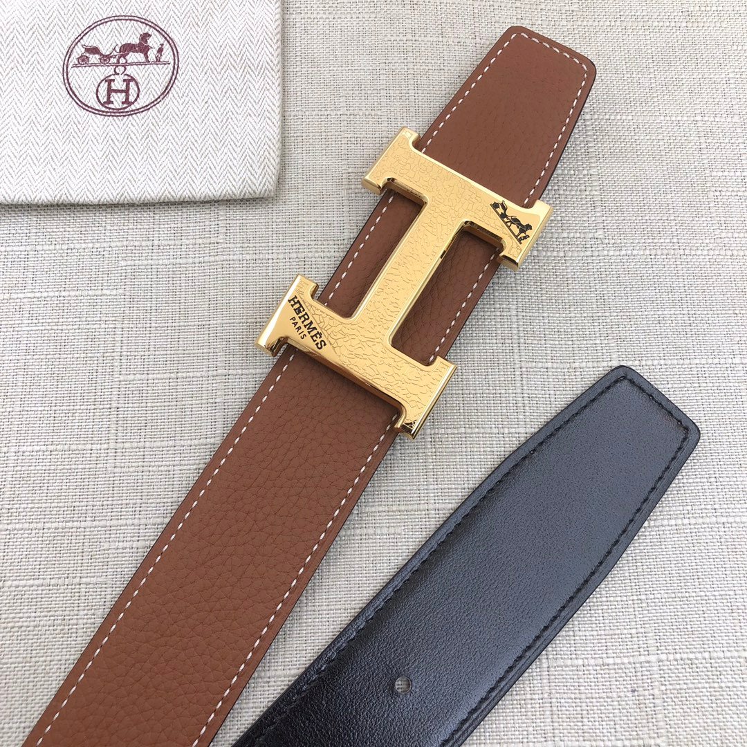 Hermes H Belt Buckle Reversible Brown For Women, Women Belt #13 - Image 4