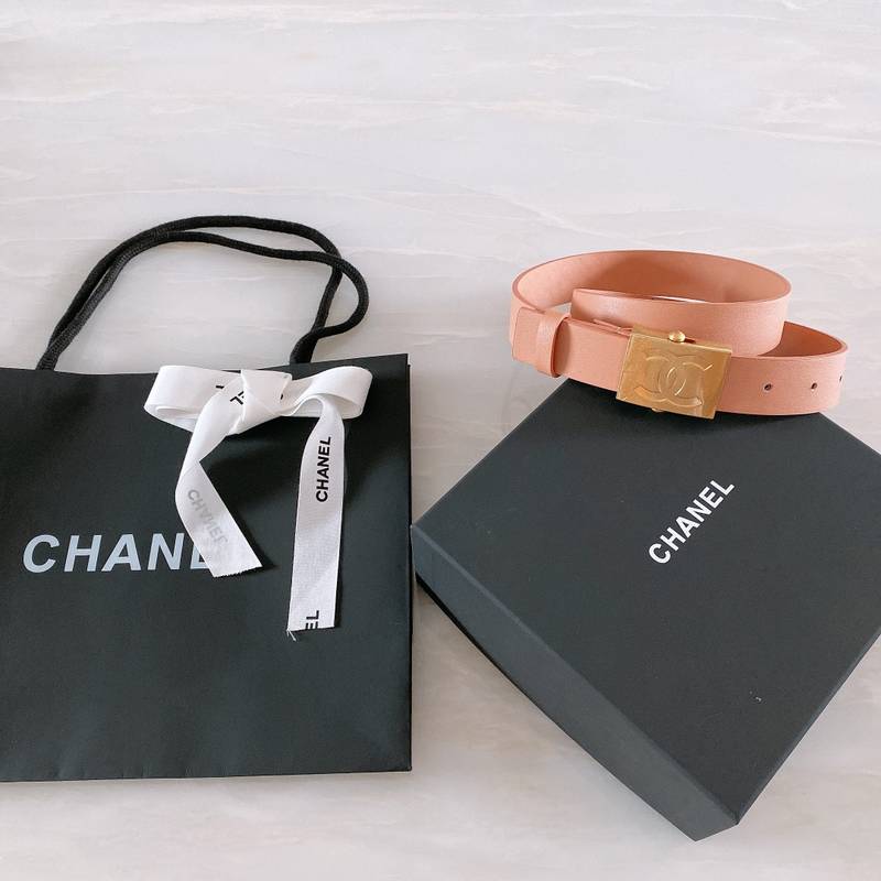 Chanel Belt With Ribbon Buckle Dust Pink Women Belt - Image 5