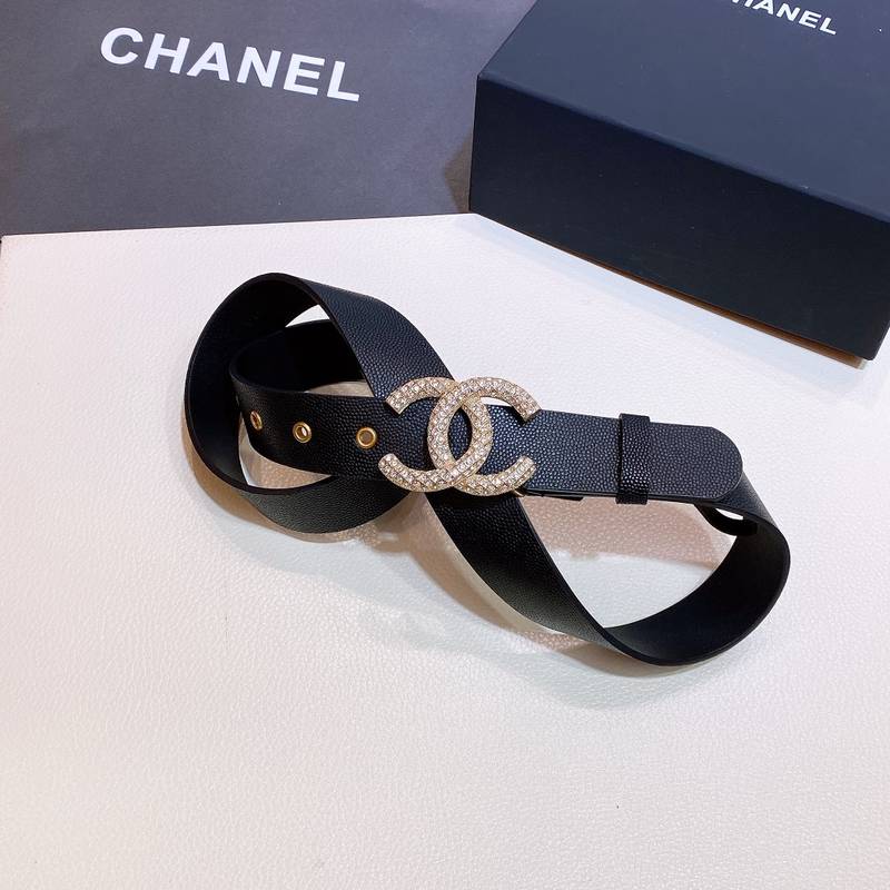 Chanel Belt With Beaded Buckle Black with Silver Hardware Women Belt - Image 5