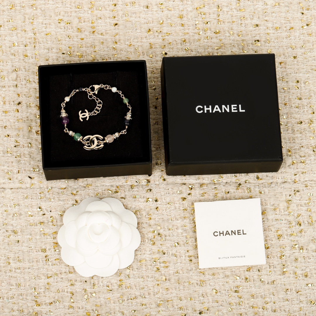 Chanel Gemstone Double C Bracelet