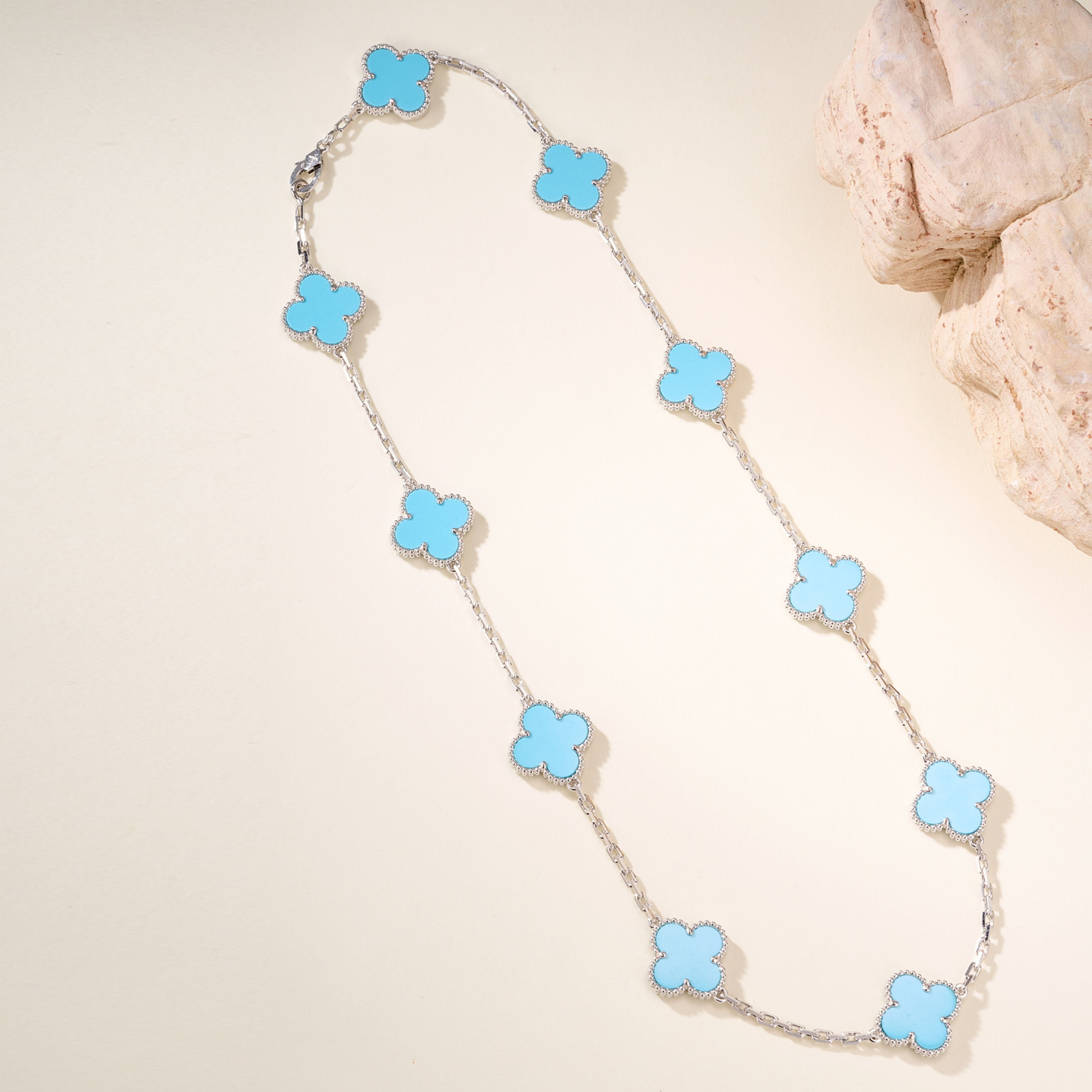 Van Cleef & Arpels Vintage Alhambra Necklace, 10 Four-Leaf Clover Motifs - SUPER-MIRROR