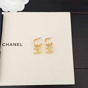 Alternative view of Chanel Double C Classic Accessories Collection Half-Diamond Earrings.