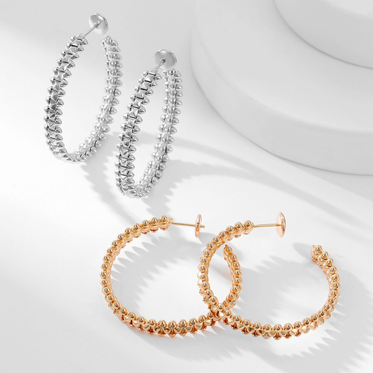Cartier Clash de Cartier Collection Hoop Diamondless Earrings(Large size). - SUPER-MIRROR