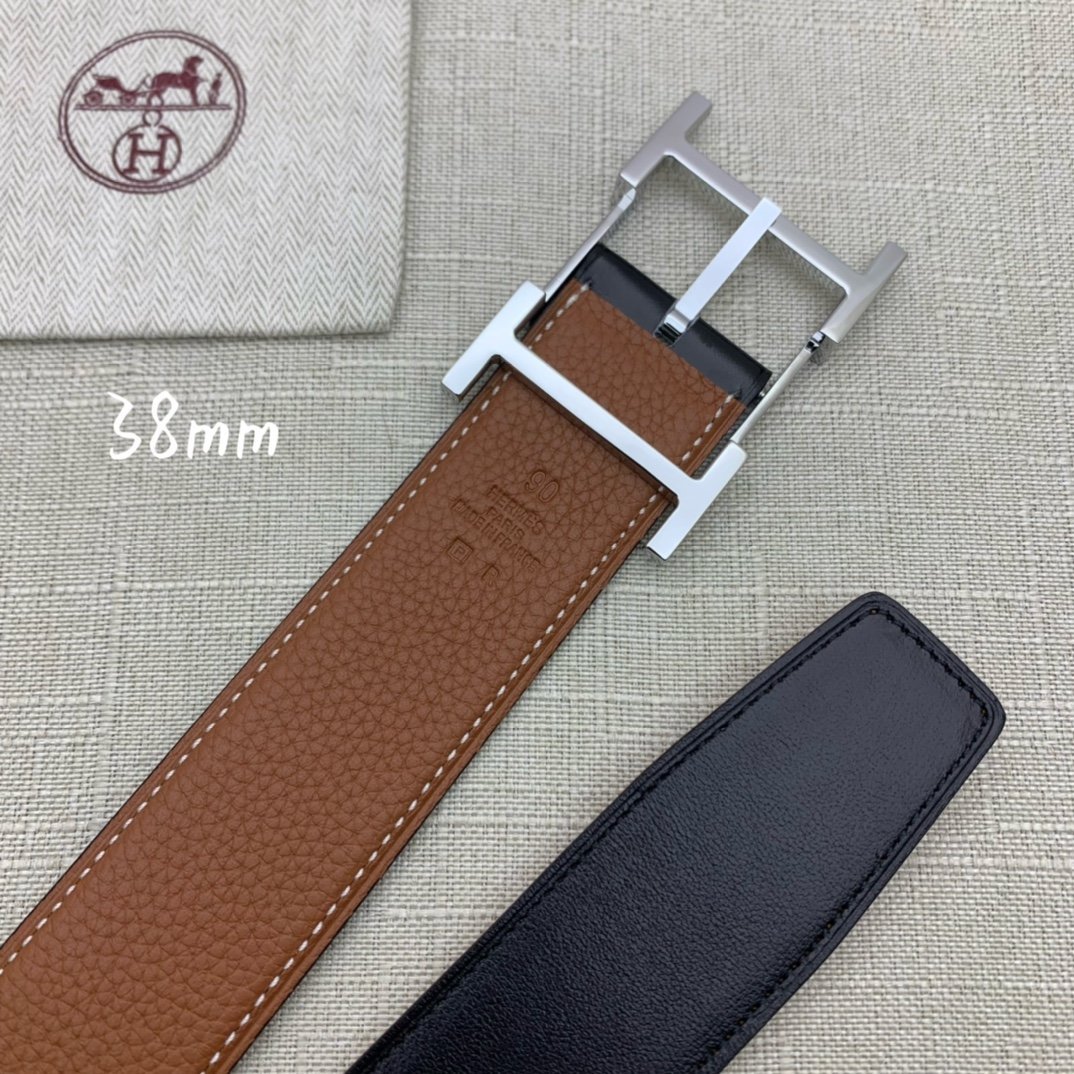 Hermes H Belt Buckle Reversible Brown For Women, Women Belt #3 - Image 3