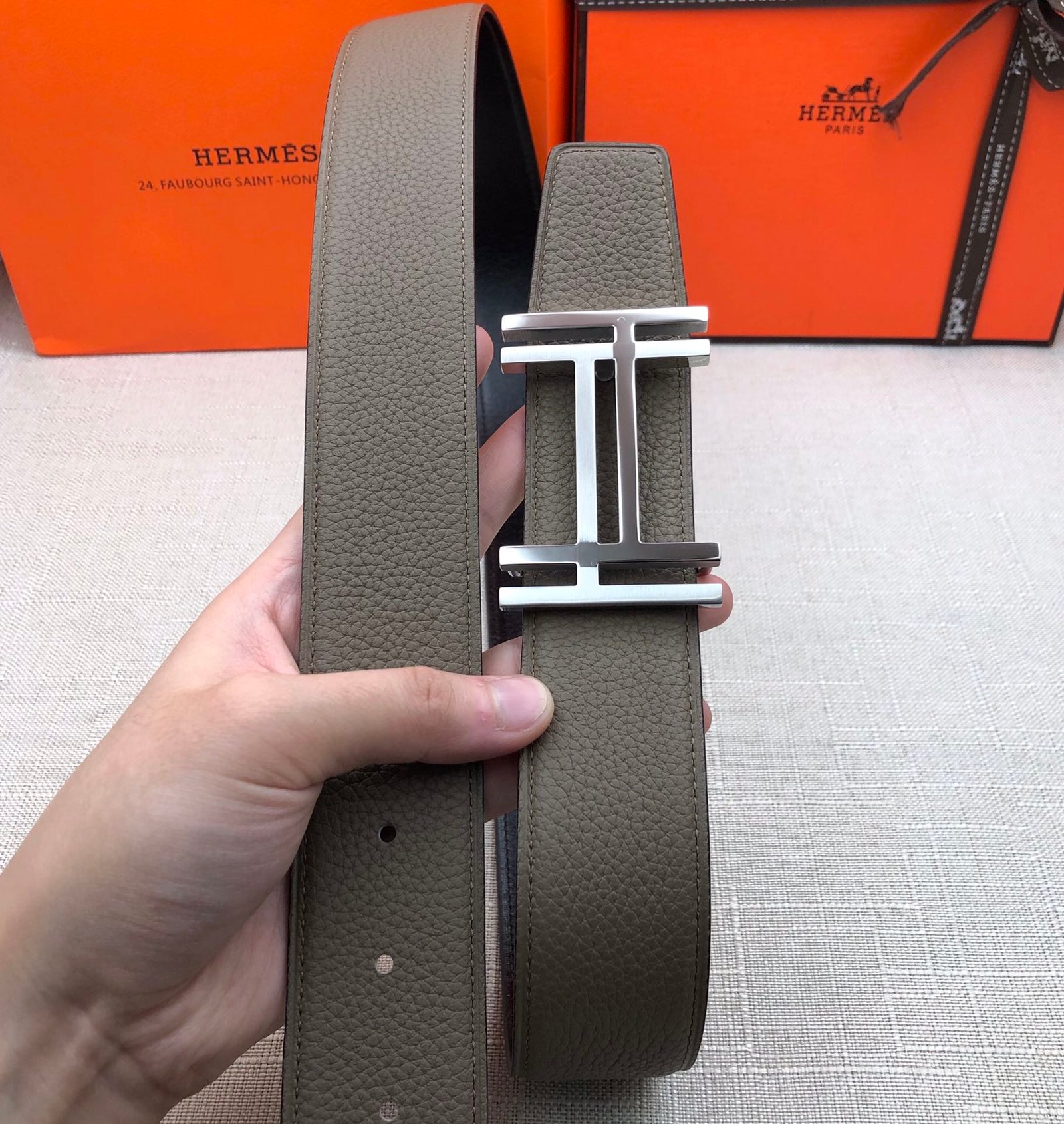 Hermes H Belt Buckle Reversible Brown For Women, Women Belt #8 - Image 2