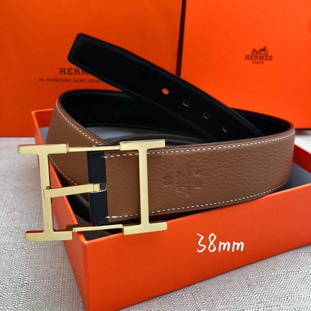 Hermes H Belt Buckle Reversible Brown For Women, Women Belt #4 - Image 3