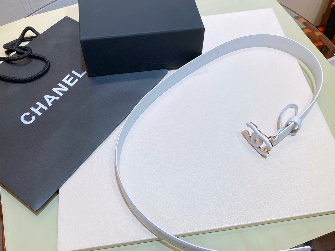 Chanel Belt With Double C Buckle White White-Toned Hardware Women Belt - Image 5