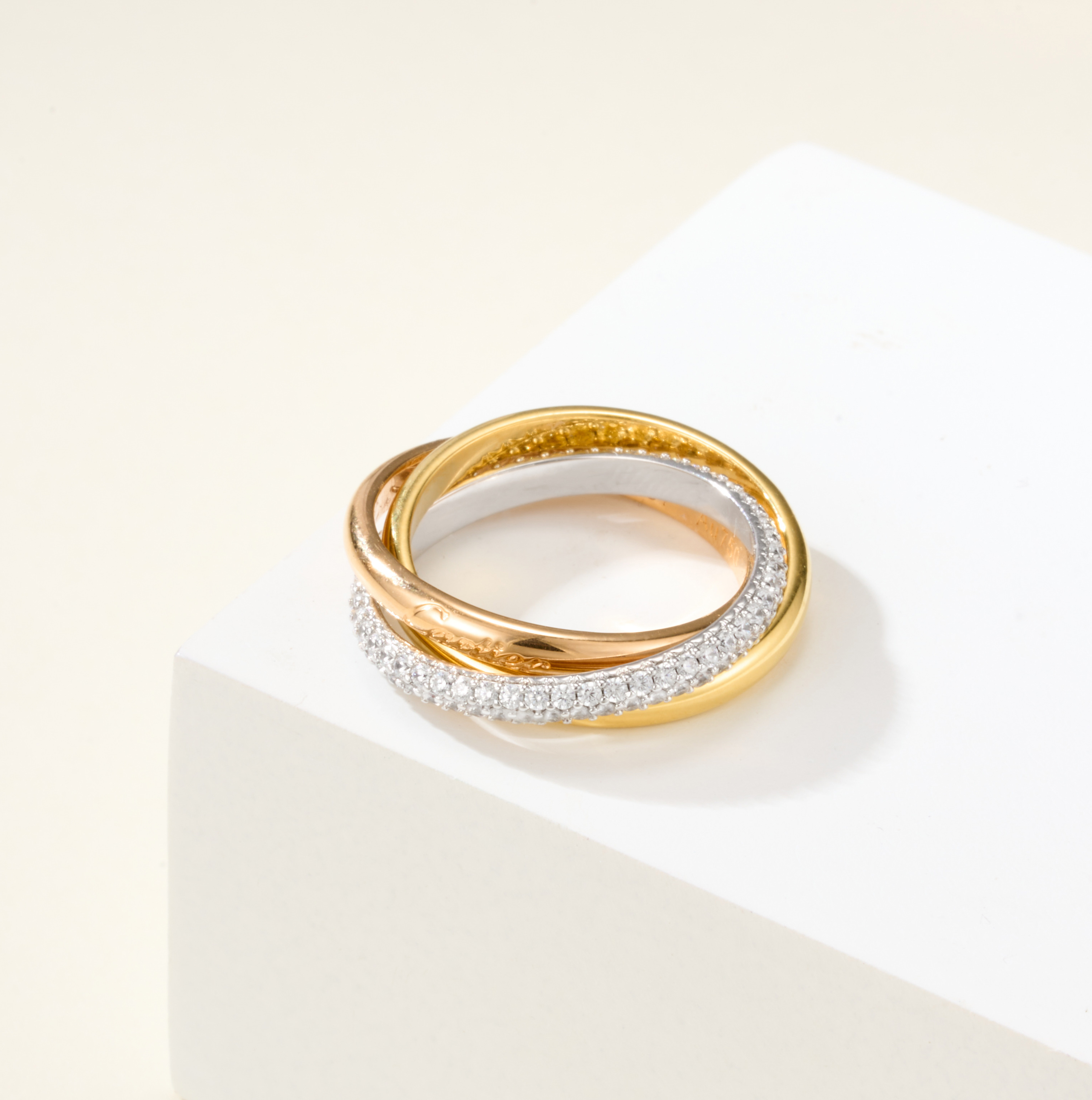 Cartier Trinity Triple Ring Small Ring, Single Rings Width 2.5mm - SUPER-MIRROR