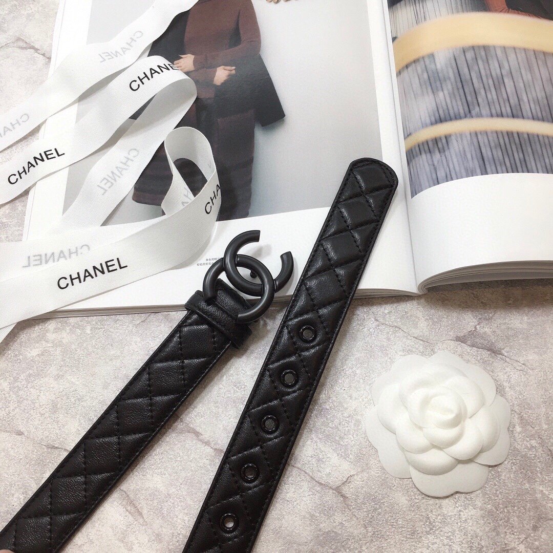 Chanel Belt Quilted With Double C Buckle Black With Black Hardware Women Belt - Image 2