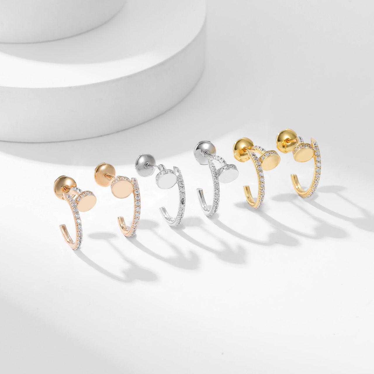 Cartier Juste un Clou Hoop Full Diamond Earrings. - SUPER-MIRROR