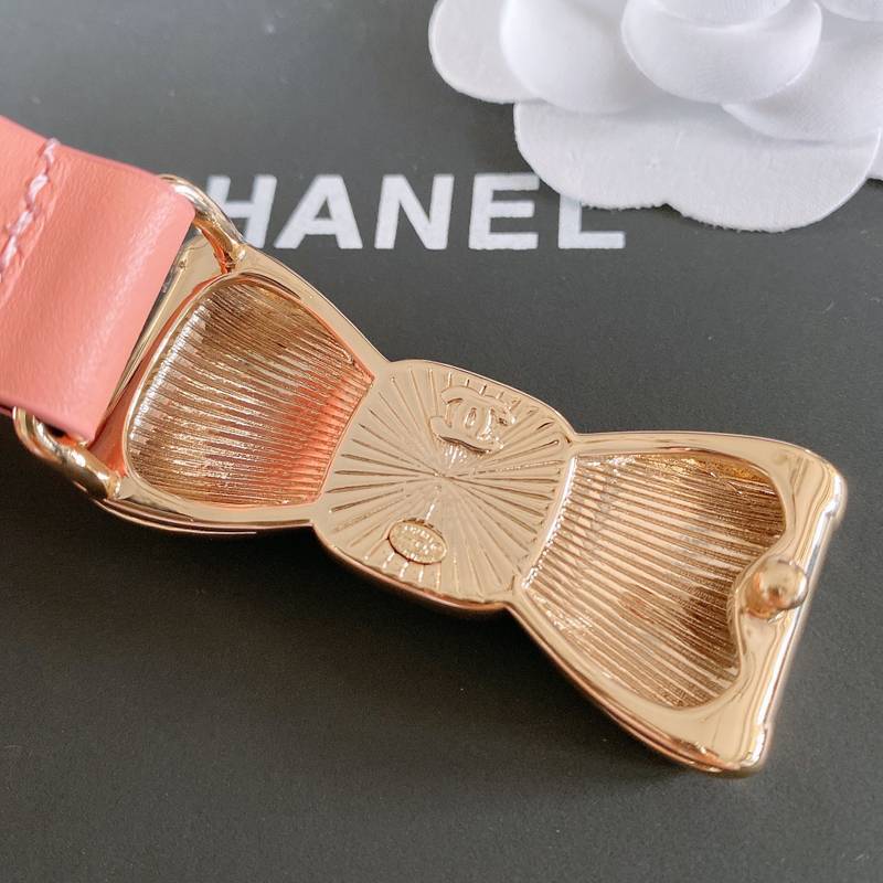 Chanel Belt With Ribbon Buckle Pink Women Belt - Image 2