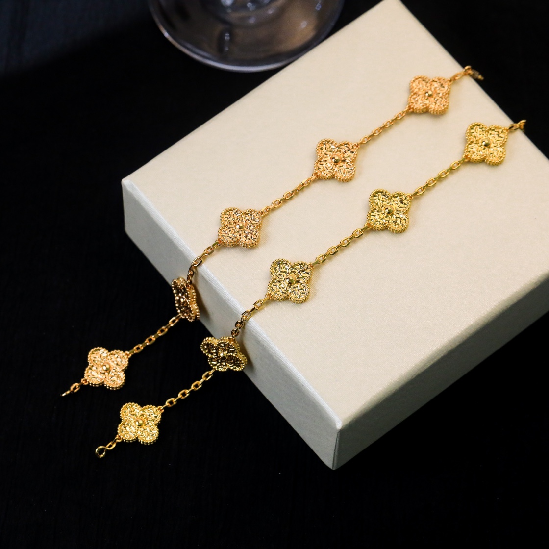 Van Cleef & Arpels Five-Motif Bracelet in Gold-Plated Finish. - SUPER-MIRROR