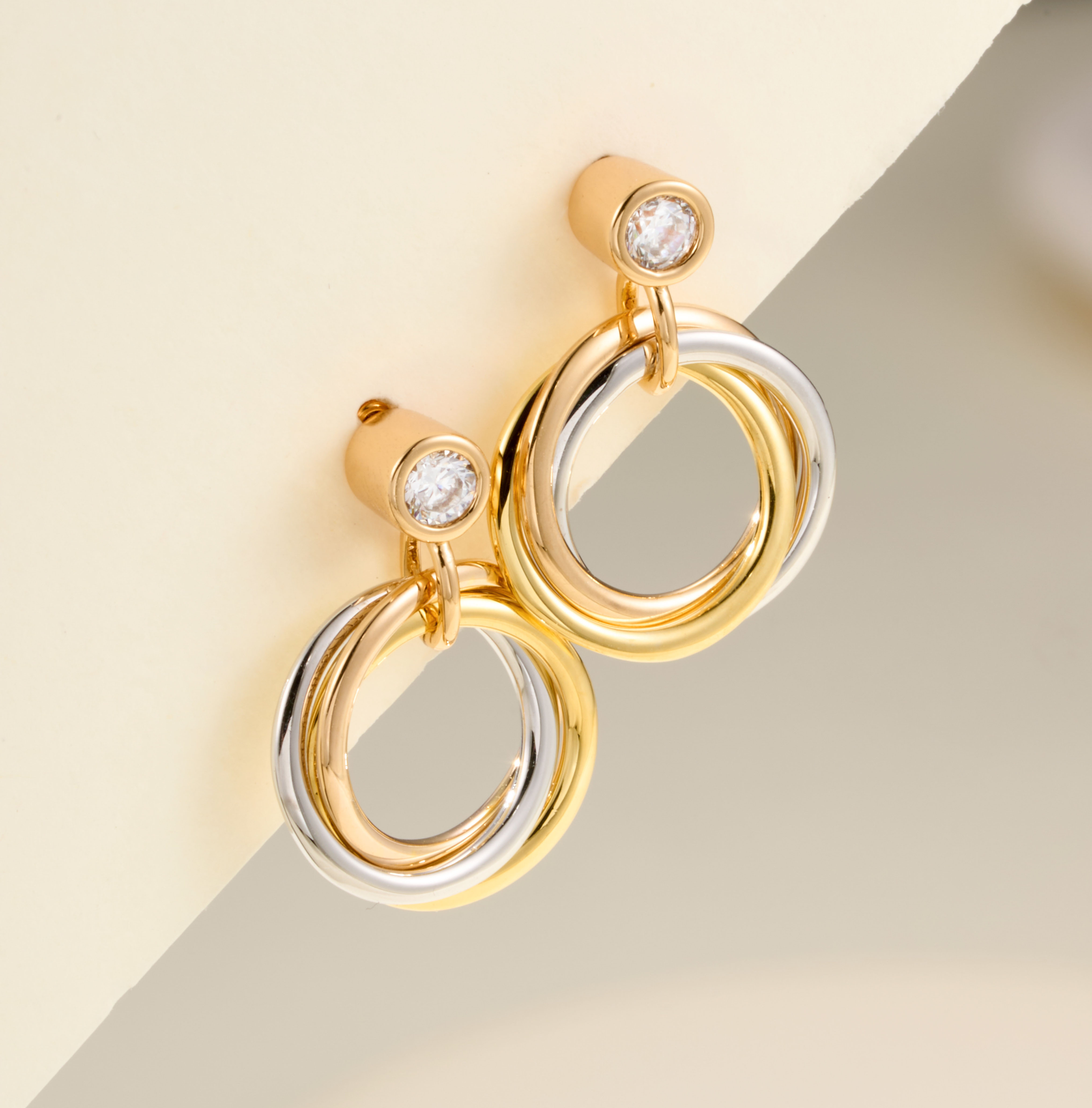 Cartier Trinity Three-Ring Set Earrings - SUPER-MIRROR