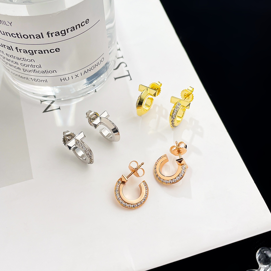 Tiffany T1 Collection XS Line Diamond Earrings. - SUPER-MIRROR