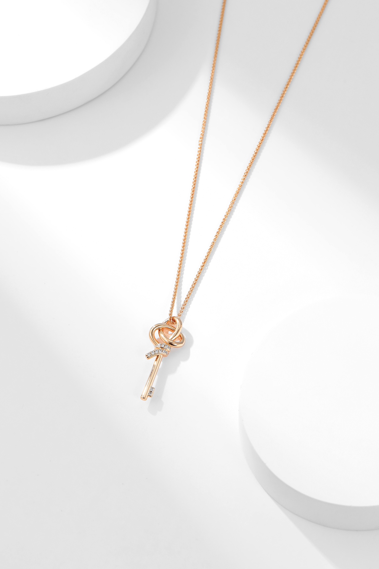 Tiffany Woven Collection Diamond Key Necklace (Small Size). - PONI - Image 4